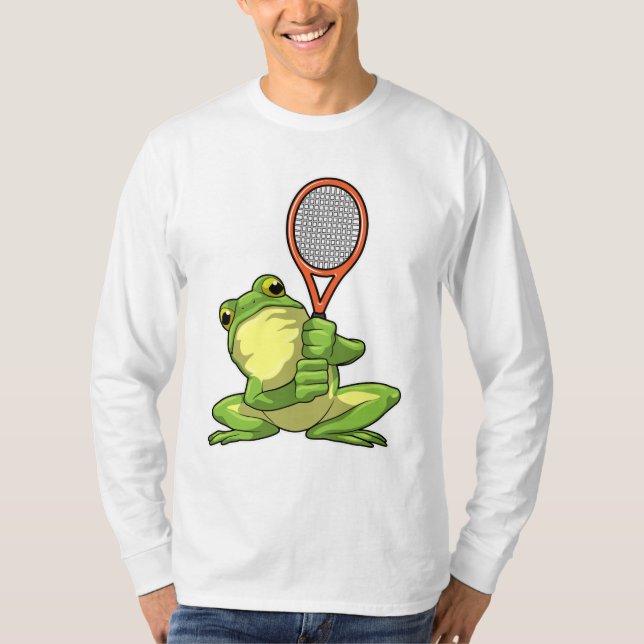 Frog på Tennis med tennis racket T Shirt (Framsida)