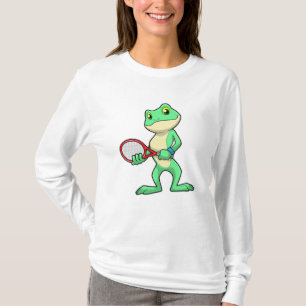 Frog på Tennis med tennis racket T Shirt
