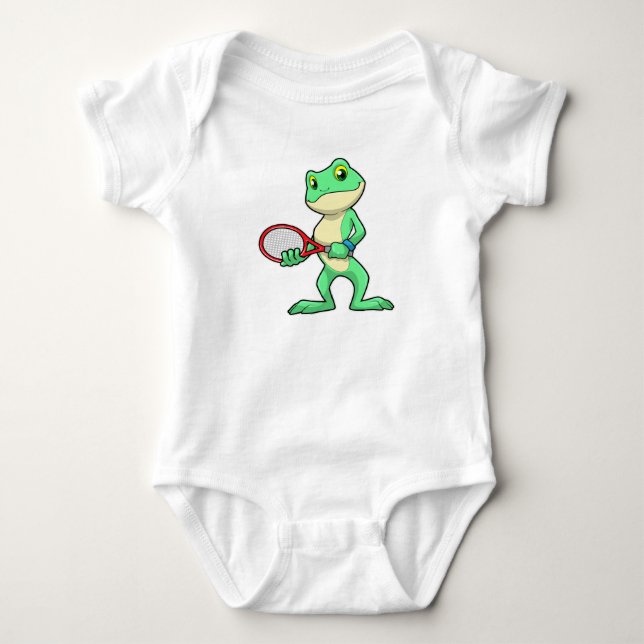 Frog på Tennis med tennis racket T Shirt (Framsida)