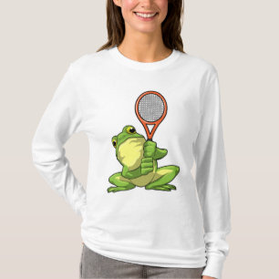 Frog på Tennis med tennis racket T Shirt