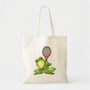 Frog på Tennis med tennis racket Tygkasse