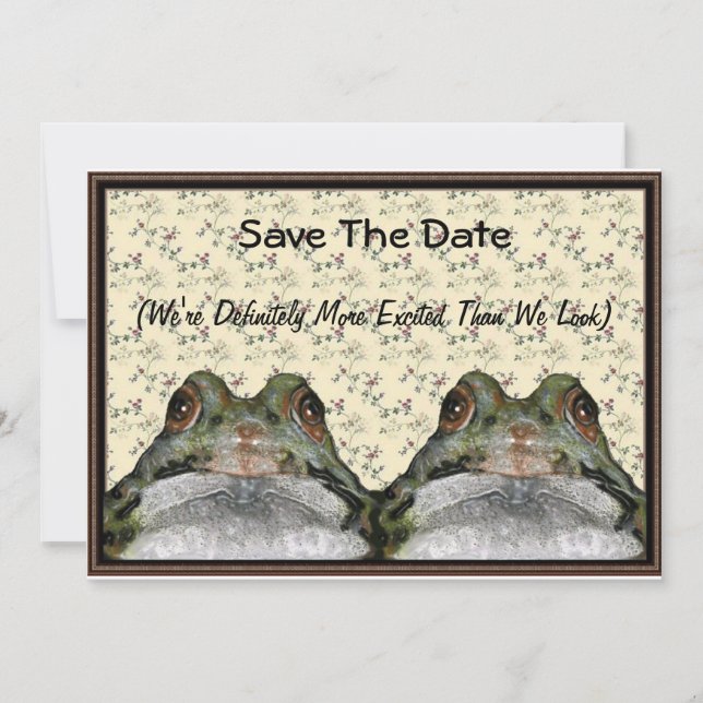 Frog par: Cute, FUNNY, Save Date: Art Spara Datumet (Framsida)
