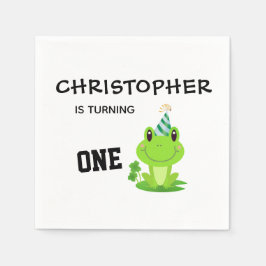Frog Party First Birthday Swamp Grönt Froggy Tapes Pappersservett