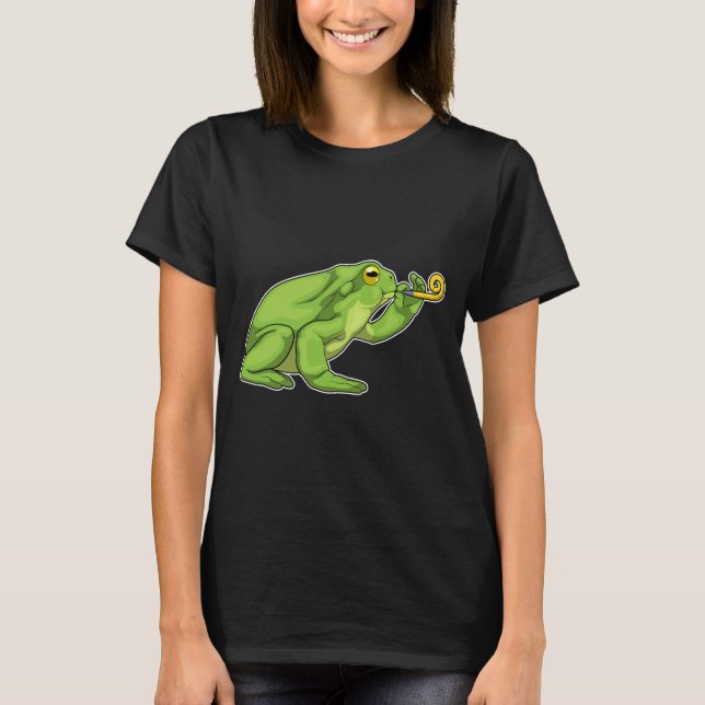 Frog Party Horn T Shirt (Framsida)