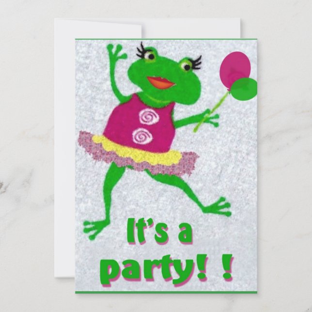 Frog Party-inbjudan Birthday-firande Inbjudningar (Framsida)