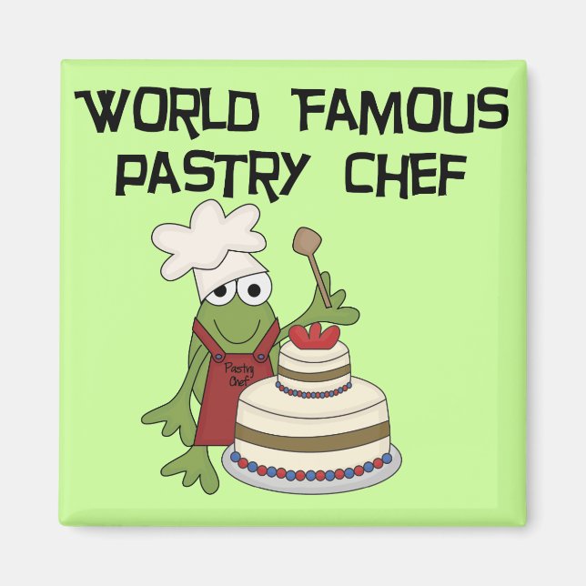 Frog Pastry Chef Tshirts och Gifts Magnet (Framsidan)