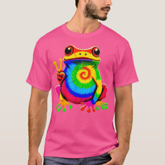 Frog Peace Hippie Tie-Dye Frog T Shirt