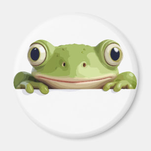 Frog Peeking Cute Adsible Funny Animal Tecknad Magnet