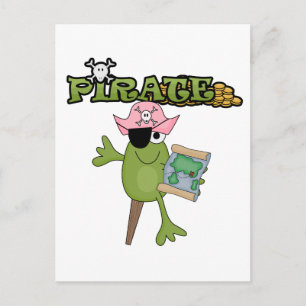 Frog Pirat Girl Tshirts and Gifts Vykort