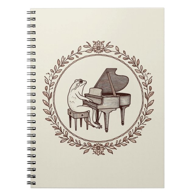 Frog Playing Piano Anteckningsbok (Framsidan)