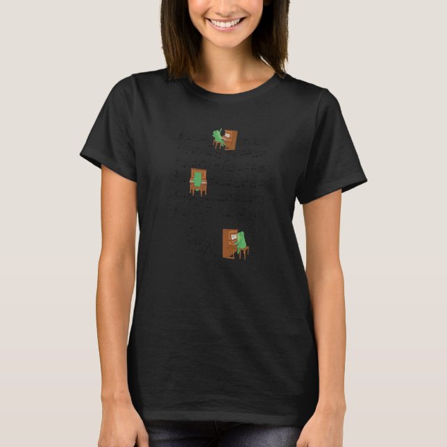 Frog Playing Piano Music Frog  Toad  Phrog Clef T Shirt (Framsida)