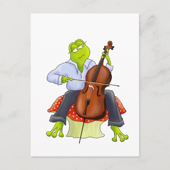Frog Plays Cello Vykort (Framsida)