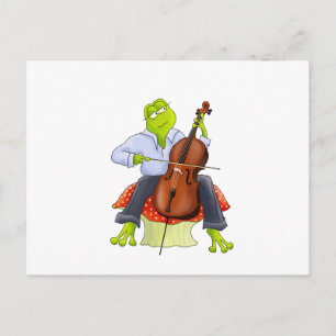 Frog Plays Cello Vykort