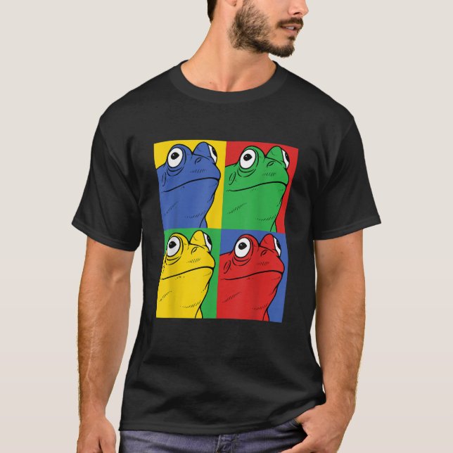 Frog Pop Art Retro Amphibian Tee (Framsida)