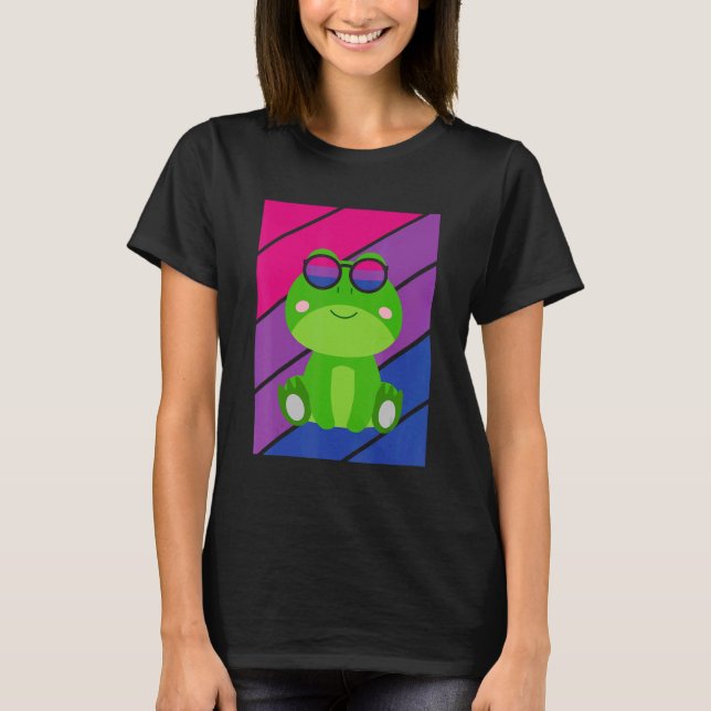 Frog Pride Bisexual Flagga LGBTQ Proud Ally Pride  T Shirt (Framsida)