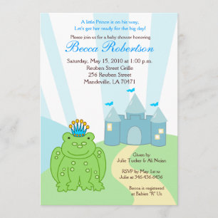 Frog PRINCE Castle Baby Shower 5x7-inbjudan Inbjudningar