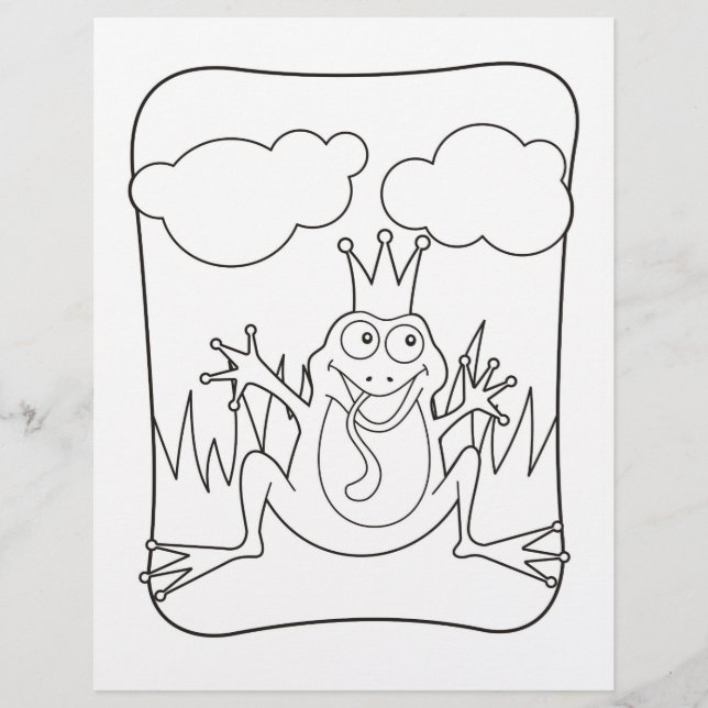 Frog Prince Coloring Bok Page (Framsida)
