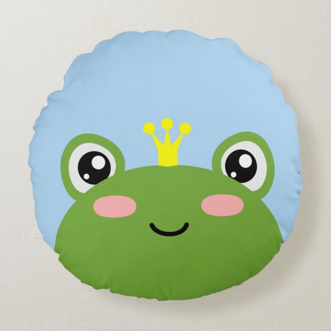 Frog Prince eller Princess Rund Kudde (Framsidan)