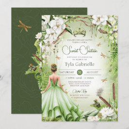 Frog Prince Fairytale Princess Sweet 16 Inbjudningar