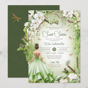 Frog Prince Fairytale Princess Sweet sixteen Inbjudningar