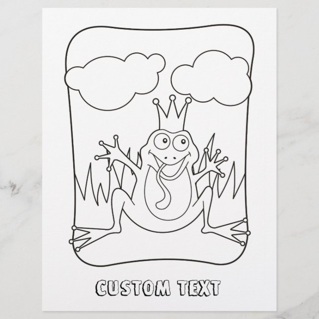 Frog Prince-färgbokssida (Framsida)