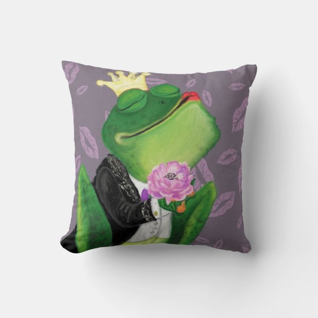Frog Prince Funny Pillow Kudde (Framsida)