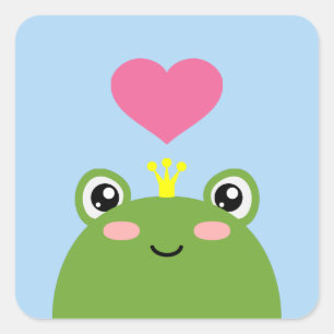 Frog Prince Fyrkantigt Klistermärke
