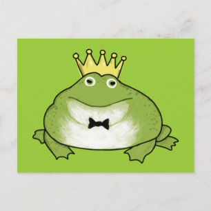 Frog Prince - Handsome Crowned Amphibian Awaits Vykort