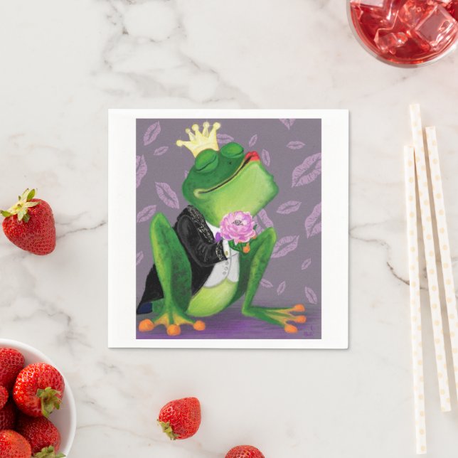 Frog Prince - Kiss - Funny Pappersservett (Insitu)