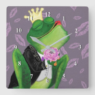 Frog Prince - Kiss Fyrkantig Klocka