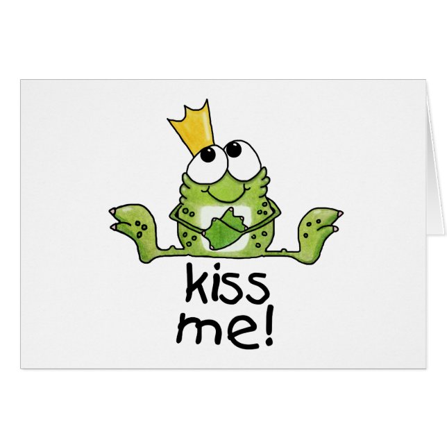Frog Prince Kiss Me Hälsningskort (Framsidan Horizontal)