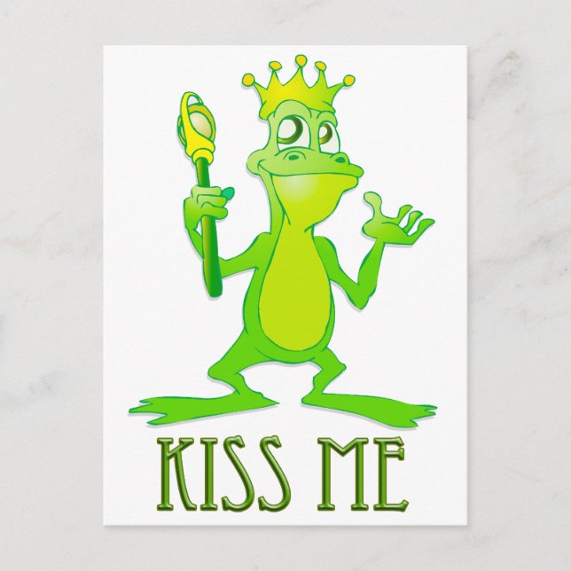 Frog Prince Kiss Me Vykort (Framsida)