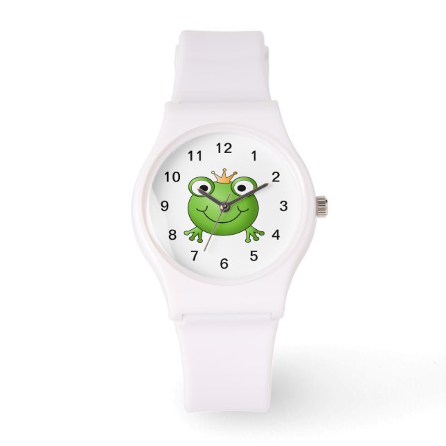 Frog Prince. Lycklig Frog. Armbandsur (Framsida)