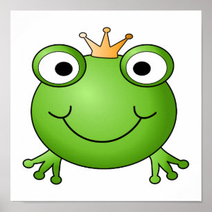 Frog Prince. Lycklig Frog. Poster