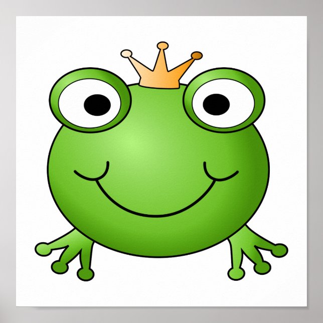 Frog Prince. Lycklig Frog. Poster (Framsidan)