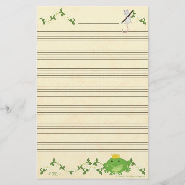 Frog Prince & Mouse Music Manuscript Papper (Framsida)