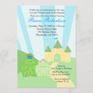 Frog Prince & Princess 5x7 Baby Shower-inbjudan Inbjudningar