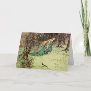 Frog Prince Princess Vintage Fairy Tale Kort