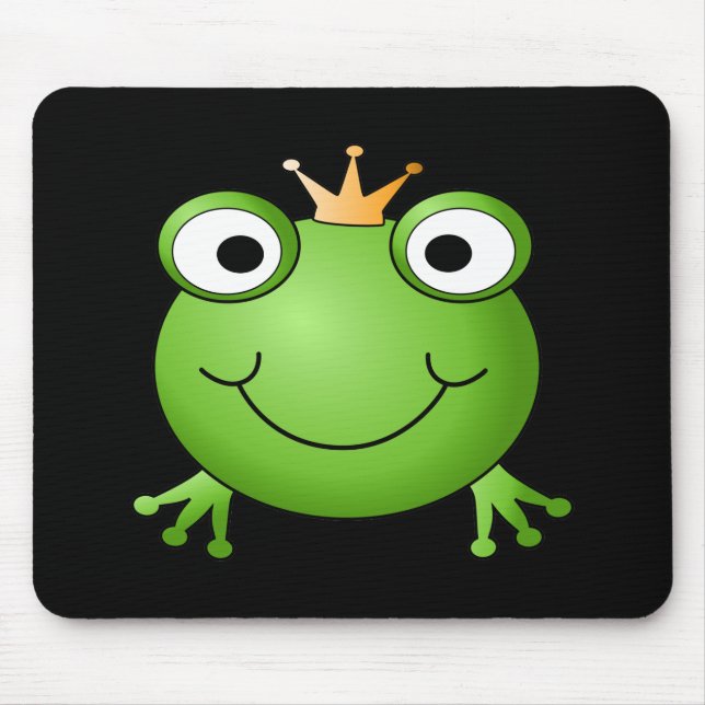 Frog Prince. Sömner Frog med Krona. Musmatta (Framsidan)