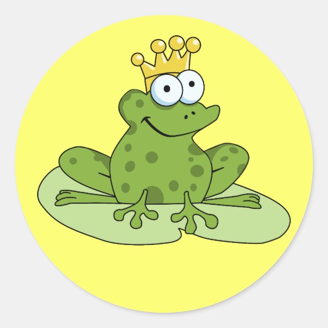 Frog Prince Sticker Runt Klistermärke (Framsida)