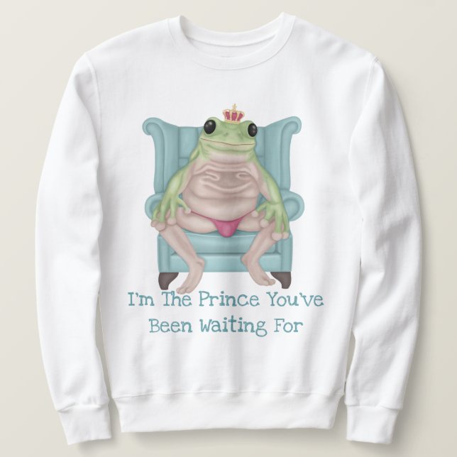 Frog Prince T-Shirt Lång Ärmad Tröja (Design framsida)