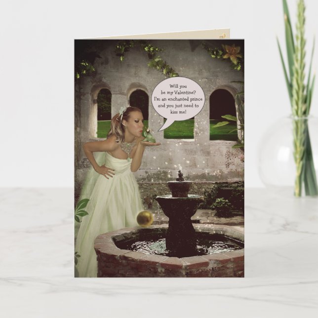 Frog Prince Valentine (customizable) Helgkort (Framsida)