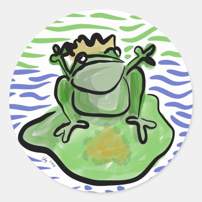 Frog Prince Valentine Sticker Runt Klistermärke (Framsida)