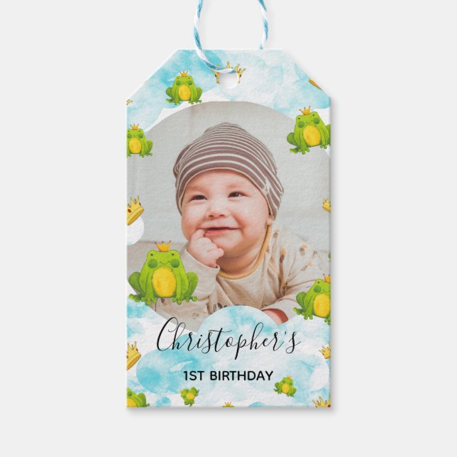 Frog Prince Watercolor Himlar Presentetikett (Framsidan)