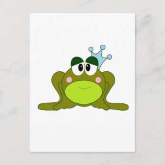 Frog Prince with Blue Krona Tecknad Vykort