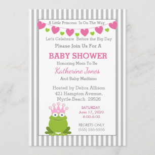 Frog Princess Baby Shower-inbjudan Inbjudningar