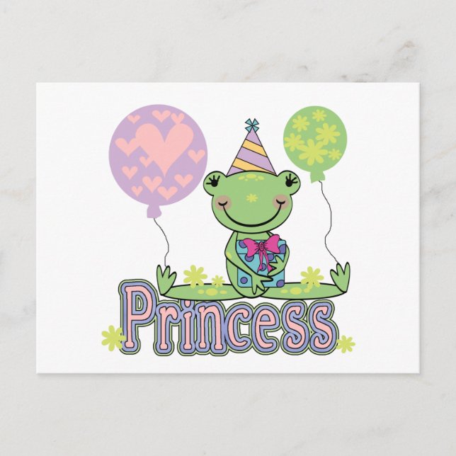 Frog Princess Birthday Tshirts och Gifts Vykort (Framsida)