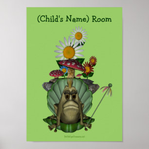 Frog Princess Kids Room Personlig Wall Poster