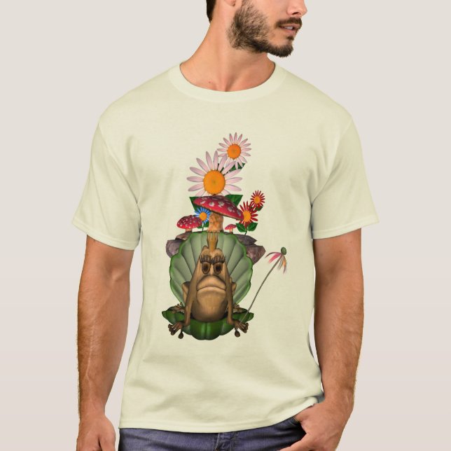 Frog Princess Mushroom Flowers T Shirt (Framsida)