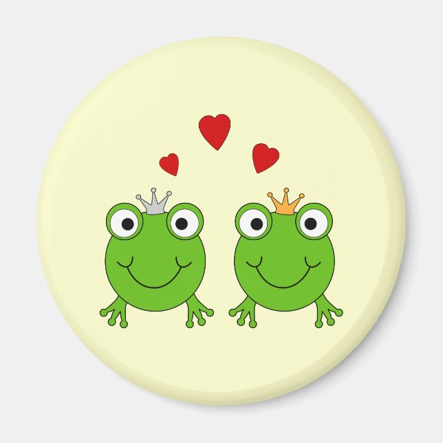 Frog Princess och Frog Prince, med hjärta. Magnet (Framsidan)